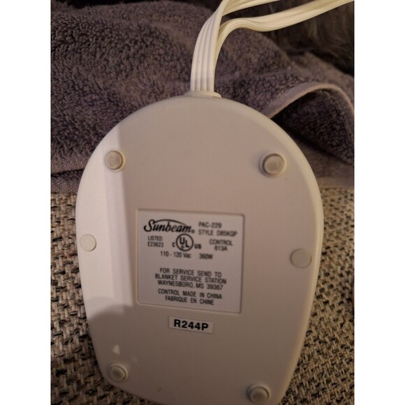 Sunbeam PAC-229 Style D85KQP Electric Blanket Dual White 4 Prong Controller‎ - Picture 7 of 7